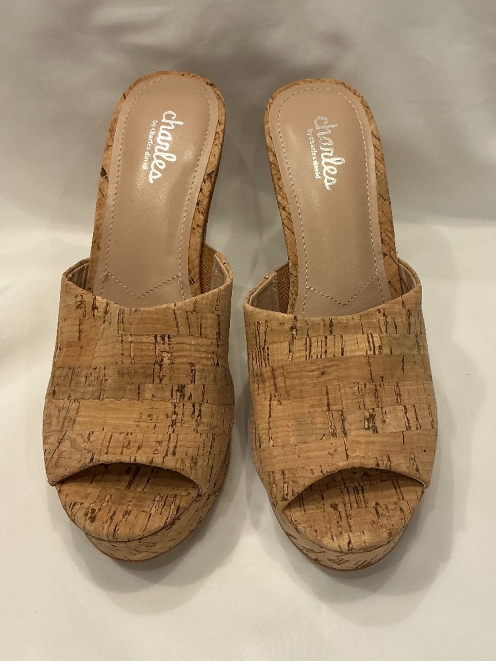 CHARLES BY CHARLES DAVID Cork Wedge Sandals Platform Shoes (size: 8)